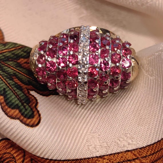 Art Deco 1930s  Natural Raspberry Red Ruby and Di… - image 15