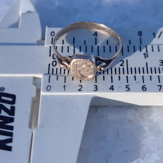 Solid Yellow Gold Antique F E Initials Letter Nam… - image 4