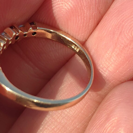 Mid Century Ruby Diamond  Solid Yellow Gold Daint… - image 10