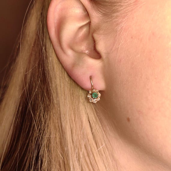 Diamond Natural Emerald Solid 14k Hallmarked Yell… - image 12