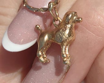 Pendentif Caniche En Or Jaune 18 Carats - Occasion En Parfait état, Porté 3 Fois Seulement