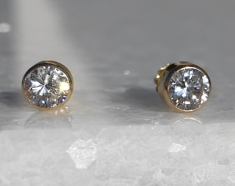 Boucles D'oreilles Or 18 Carats Avec Jais Noir - Boucles De Deuil Pendantes - 1.91g - Occasion
