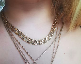 Vintage Bismarck 18k Gold Chain Necklace: Handmade 47.6 gr Solid Gold