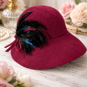 Betmar Navy and burgundy wool hat wide brim bowler Street Smart by Betmar Women main image 4