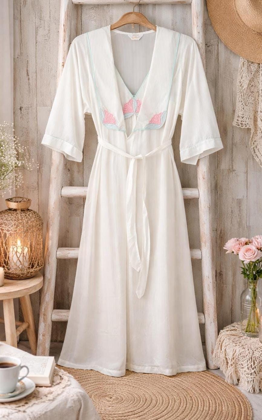 chinese dress ladies Nylon Tricot Short Nightgown, Sea Foam / 2X