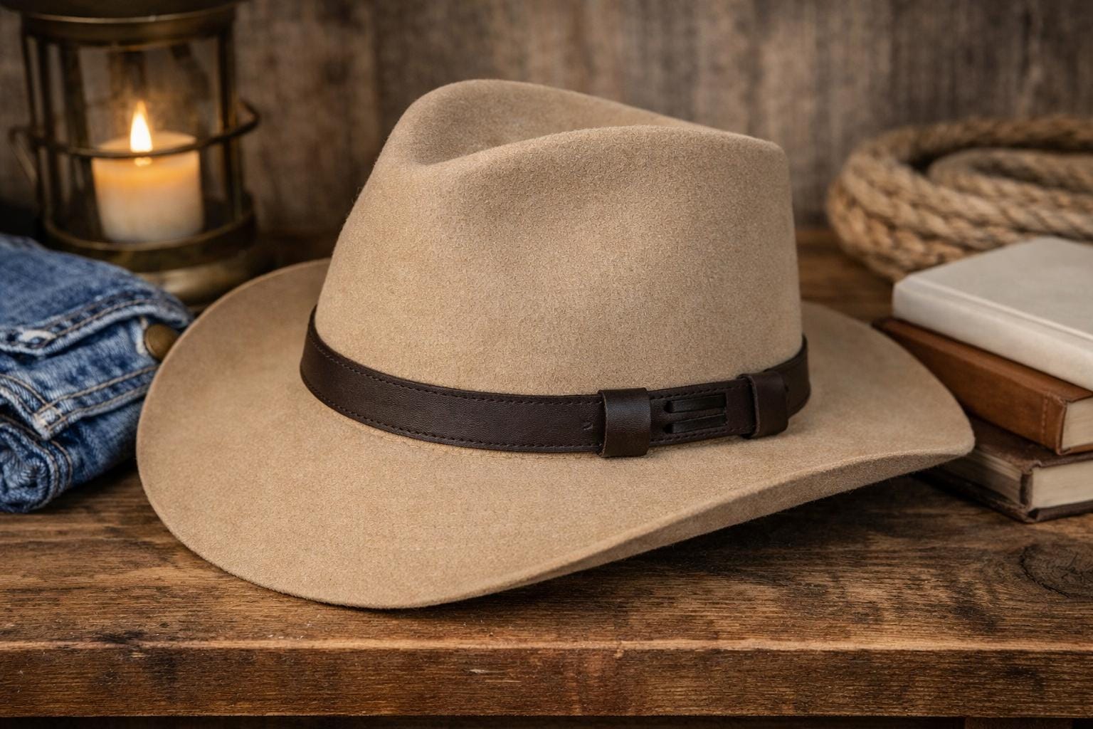 Adams & Spire Fur Felt Fedora Hat Camel Tan Wide Brim Feather Accent Size M Engraved wide-brim fedora hat for sale | Warner Robins, GA main image 4