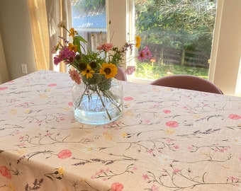 Z&L Home Abstract Art Pinnata Dahlia Flowers Rectangle Dining Table Cloths Retro Colored Floral,Linen Tablecloth Dining Decorative Table Cover for Kitchen Indoor Outdoor Holiday Party Z&L Home Abstract Art Pinnata Dahlia Flowers Rectangle Dining Table Cloths Retro Colored Floral,Linen Tablecloth Dining Decorative Table Cover for Kitchen Indoor Outdoor Holiday Party