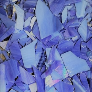 Creamy Striking Purple/Blues Mix. Opaque and Iridescent. Top selling and rich.