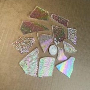 Radiant Iridescent Opal Mosaic Glass Pieces. Luminous Glistening pieces for Beginner to Expert DIY