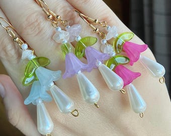 Flower Fairy Earrings - delicate fairycore jewellery