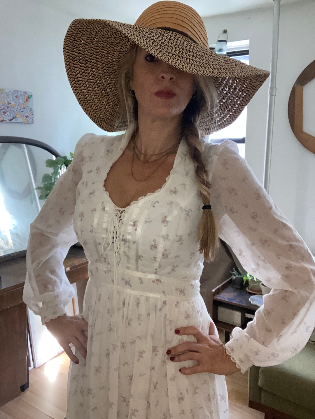 1970's Gunne Sax Floral Prairie Maxi Dress, Size 11 - Etsy