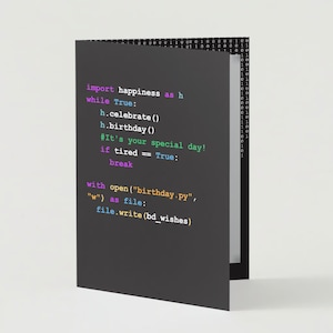 Unique Tech-Themed Birthday Cards for Coders and Geeks!