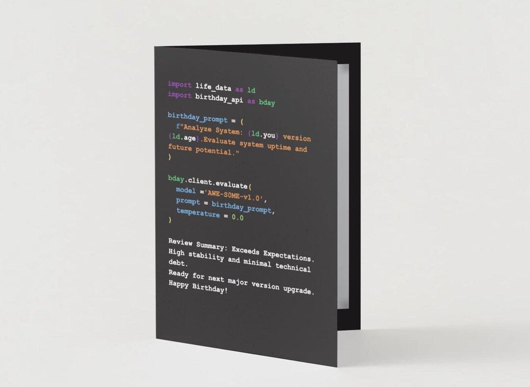 AI Birthday Card – Python Code Gift for Prompt Engineers & Developers ...