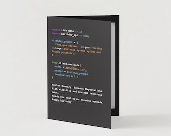 AI Birthday Card – Python Code Gift for Prompt Engineers & Developers