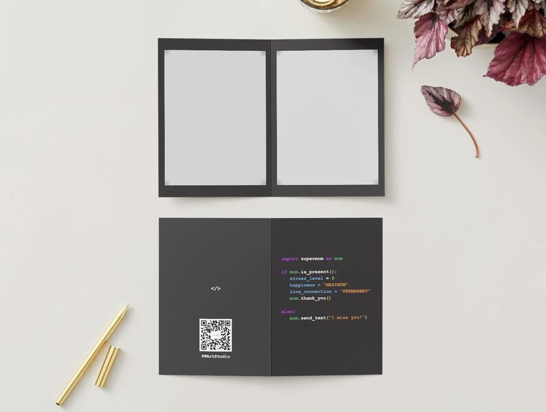 Python Coding Mother's Day Card – "Supermom" Script Tech Gift image 2