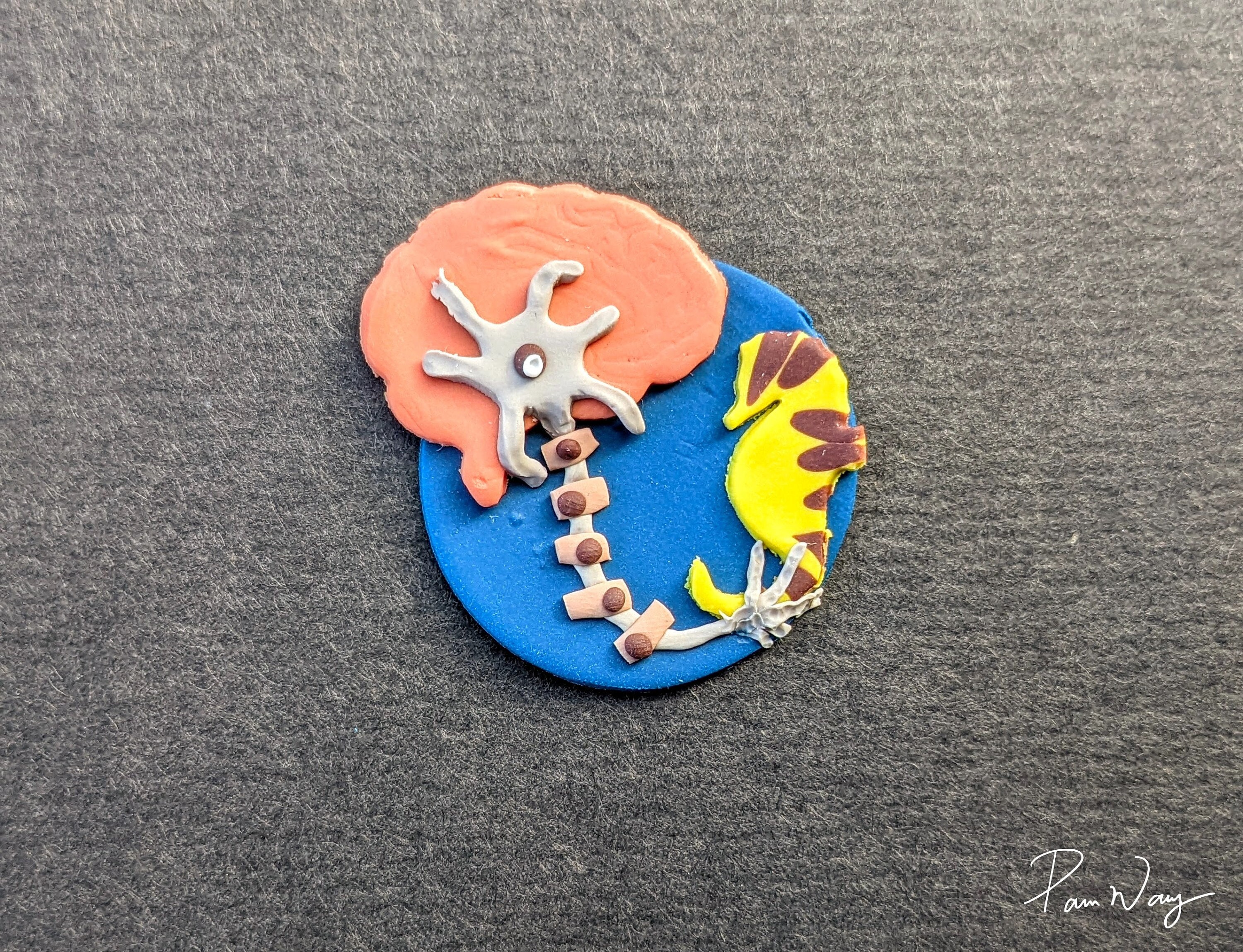 Neuroscience theme decoration: brain, neuron, and hippocampus (pins and magnets; gifts for neuroscientists and neurologists)