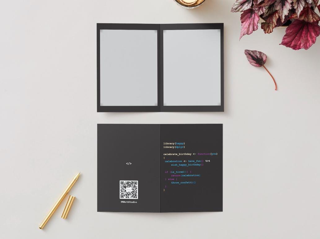R Code Birthday Card – Data Science & Programmer Gift - Etsy