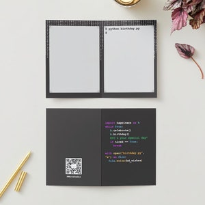 Unique Tech-Themed Birthday Cards for Coders and Geeks! a folded card