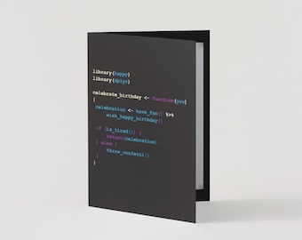 R Code Birthday Card – Data Science & Programmer Gift