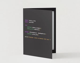 Python Love Card – Anniversary & Valentine Gift for Programmers