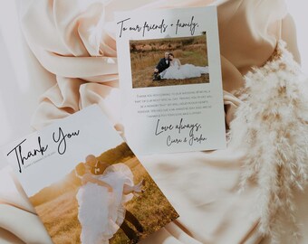 Tarjeta de agradecimiento para la boda