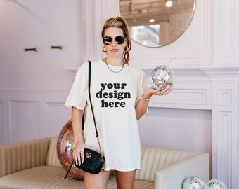 Comfort Colors Ivory C1717 / Comfort Colors Ivory T-Shirt / Ivory T-Shirt Mockup / Trendy Mockup / Cute Mockup / Boho Mockup