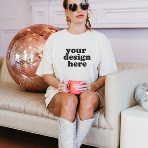 Comfort Colors Ivory C1717 | Comfort Colors Ivory T-Shirt | Ivory T-Shirt Mockup | Trendy Mockup | Cute Mockup |
