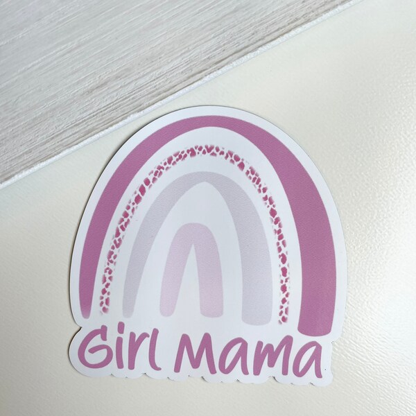 Girl Mama Pink Rainbow Magnet, Mama Magnet, Rainbow Magnet, Refrigerator Magnet, Car Magnet, Gifts for Mom, Cute Magnet
