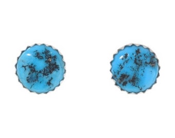 Navajo Kingman Turquoise Stud earrings