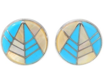 Inlaid Turquoise Stud Earrings