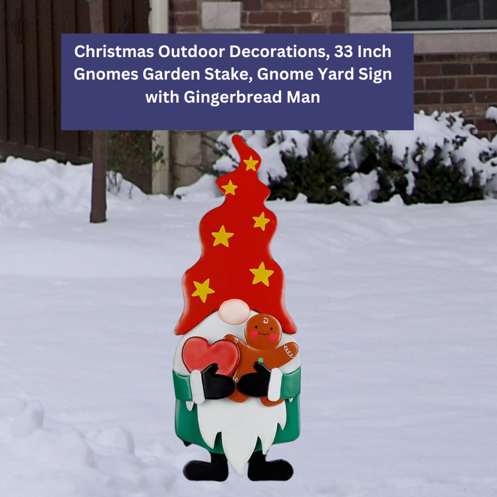 Outdoor Christmas Gnome Yard Stake Sign Garden Decor yard Etsy