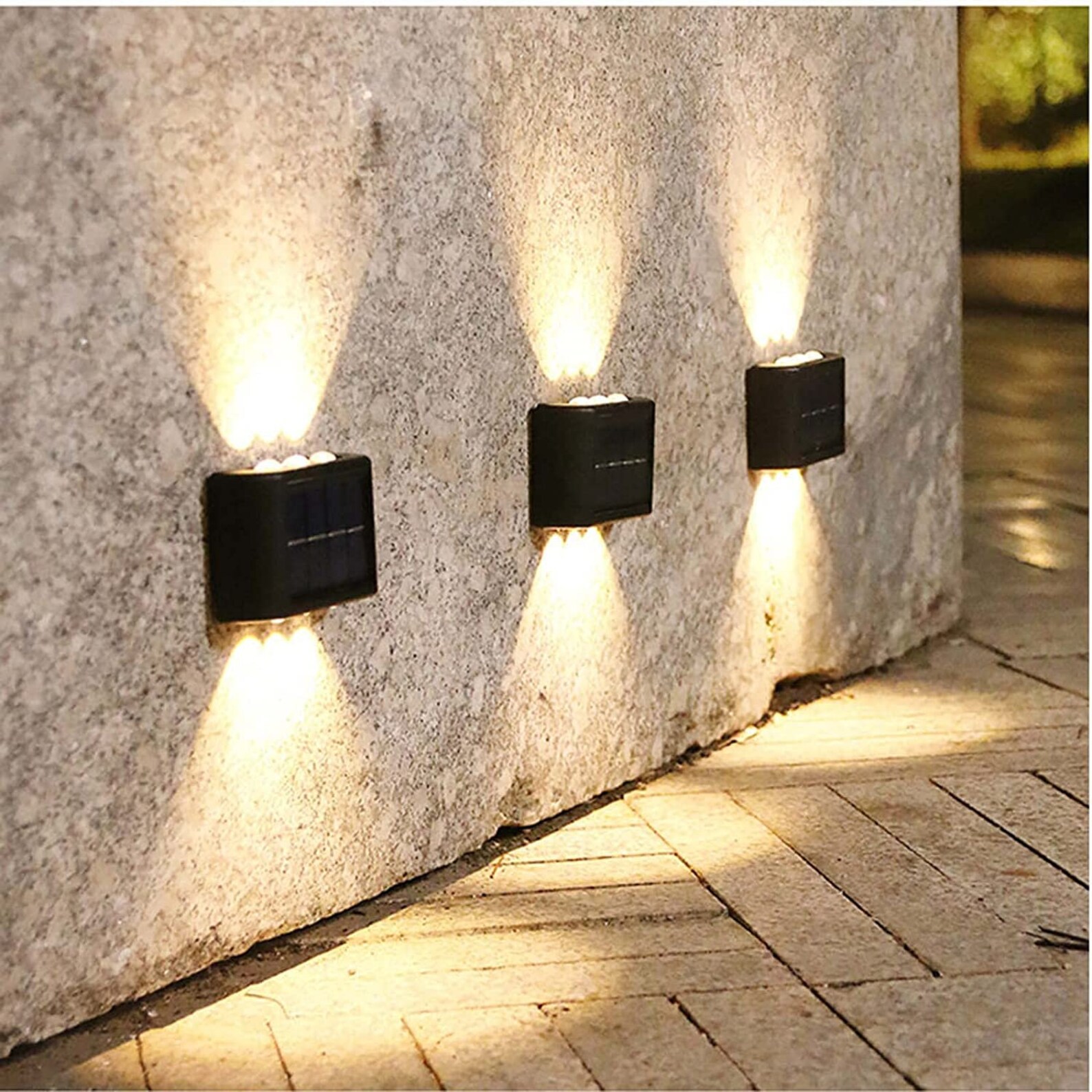 6 Led Solar up Down Wall Lights 2 Pack Warm White Outdoor - Etsy