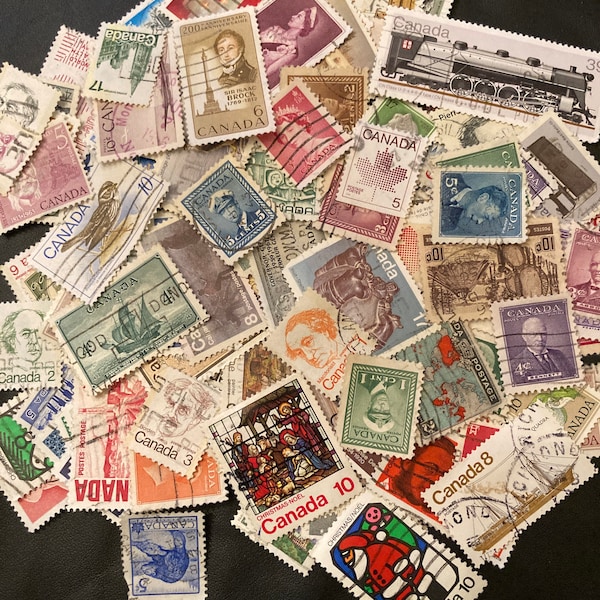 A pack of 100 used Canadian Stamps - No Duplicates