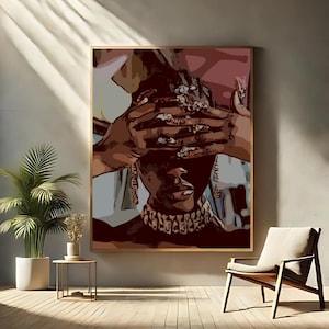 Nails and jewelry art black girl art Matte Vertical Posters, black hair artwork, black woman wall art, sky blue art, black girl art