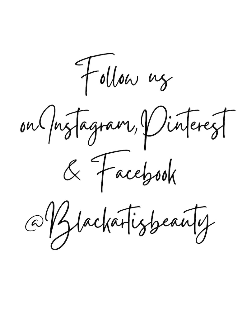 Puede incluir: S&iacute;guenos en Instagram, Pinterest & Facebook @Blackartisbeauty