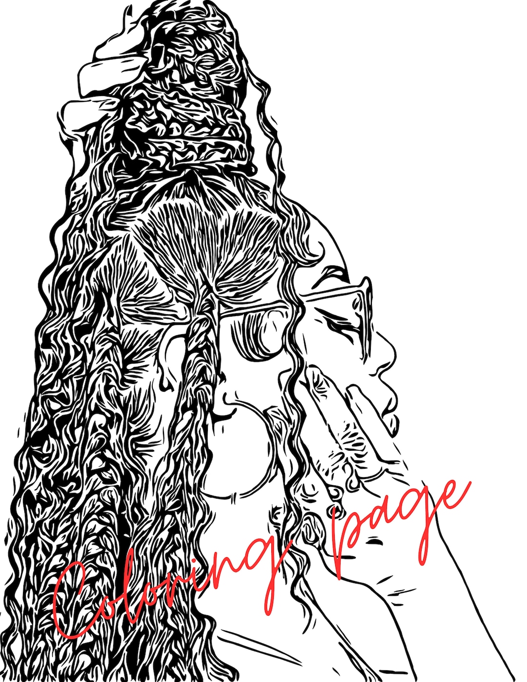 Adult Coloring Page, Funny Coloring Page, Digital Coloring, Black Art ...