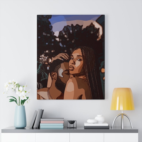 Passion- black couples art black love art black sensual art black sensual digital art downloadable black art prints black love art