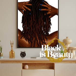 Locs Black Hair Art, Black Woman Premium Matte Poster image 3