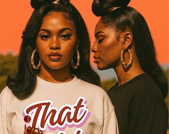That Girl Graphic Sweatshirt | Heavy Blend Crewneck for Black Women | Empowering Black Girl Magic | Cozy, Faith & Success-Inspired Apparel