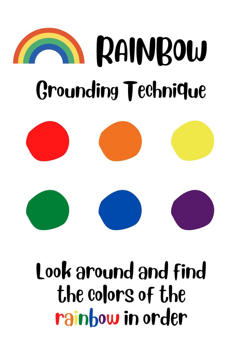 Grounding Technique Poster Rainbow Grounding Technique Etsy