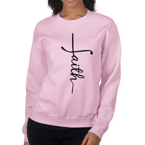 Faith Cross Minimalist Christian Unisex Sweatshirt