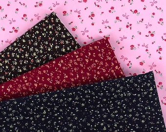 Floral Corduroy Fabric: 100% Cotton Fine 21 Wale Sewing Material, DIY Craft & Upholstery Fabric