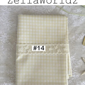 Gingham Plaid 100%Cotton Fabric: Colorful Check Dresses Blouse Garments Sewing Craft Upholstery Material #14 yellow