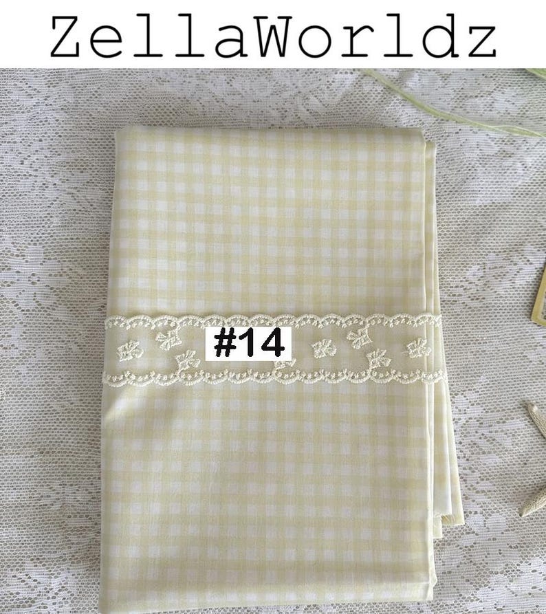 Gingham Plaid 100%Cotton Fabric: Colorful Check Dresses Blouse Garments Sewing Craft Upholstery Material #14 yellow