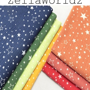 Star Double Gauze Fabric: 100% Cotton Crinkled Muslin - Baby Swaddling Material