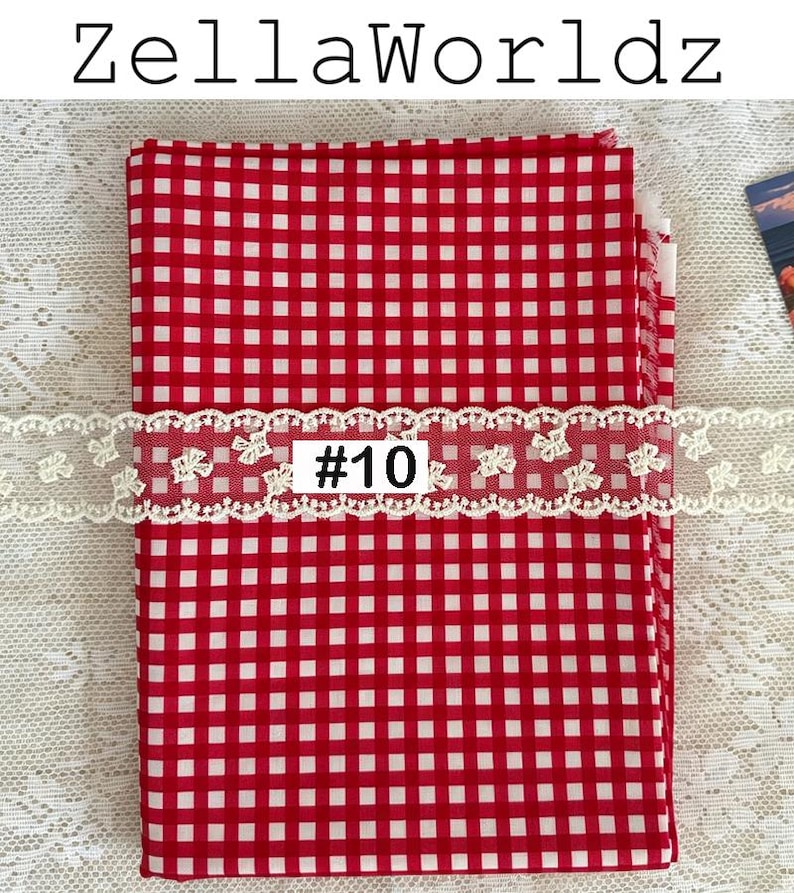 Gingham Plaid 100%Cotton Fabric: Colorful Check Dresses Blouse Garments Sewing Craft Upholstery Material #10 red