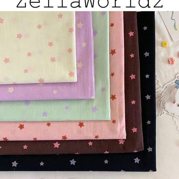 Star Printed 60S Cotton Fabric: Garments Dresses Doll Clothes Sewing Fabric, Quilting Craft Material