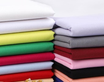 lightweight cotton dress lining fabric 1 Yard Thin Soft Pure Cotton Lining Fabric Solid Color Material Lightweight White Black
