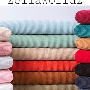 8 Wale Multicolor Corduroy Fabric: 59 inch Wide, Sewing Material, Sofa Bags Suitcases Upholstery