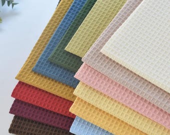 Tissu gaufré en coton uni : matériaux de couture à carreaux doux, travaux manuels et tissus d'ameublement